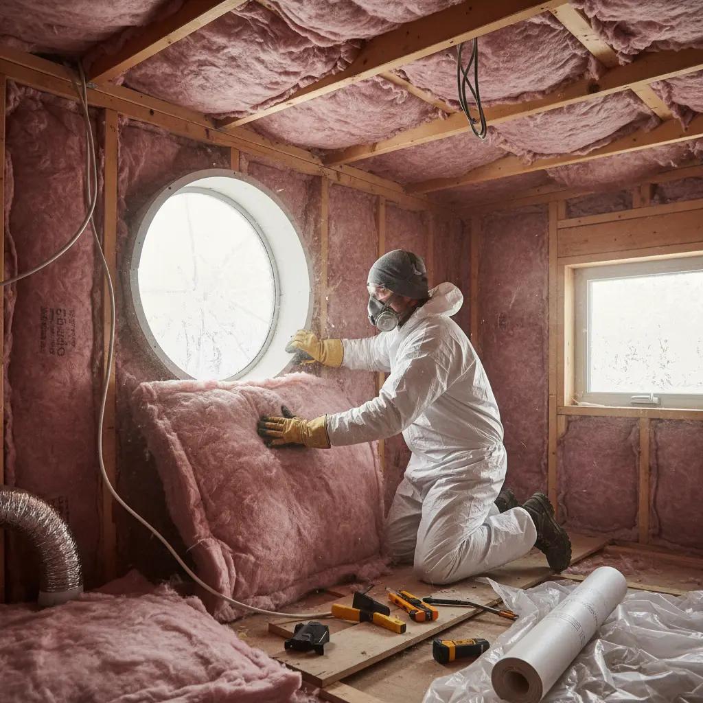 Professional attic insulation installation in a Quebec home